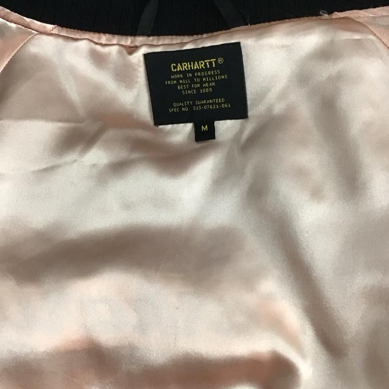 カーハート Carhartt ジャケット、上着 ジャケット、ブレザー ジップアップジャケット スカジャン ラグラン アウター M ロゴ、文字 黒 / ブラック /  メンズ USED 古着 中古 10126753