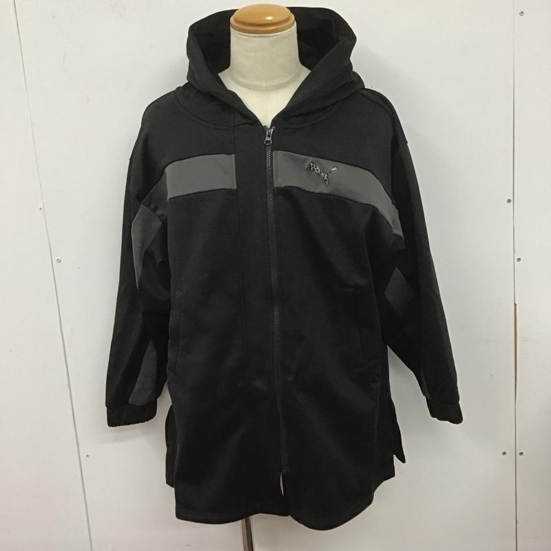 プーマ PUMA パーカー 長袖 ジップアップパーカー 長袖パーカー カジュアルジャケット スポーツウェア M ロゴ、文字 黒 / ブラック /  メンズ USED 古着 中古 10126756
