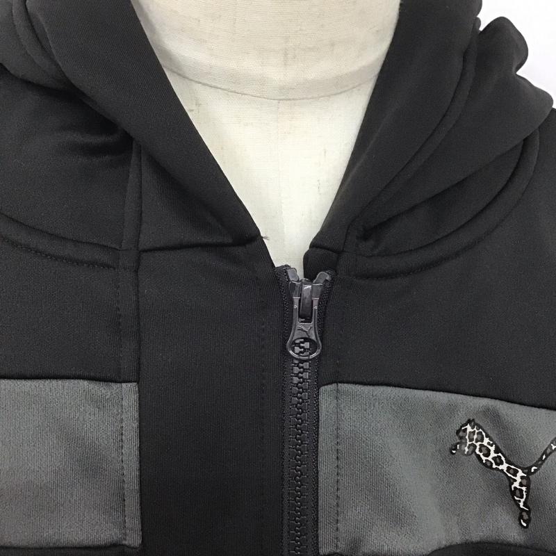 プーマ PUMA パーカー 長袖 ジップアップパーカー 長袖パーカー カジュアルジャケット スポーツウェア M ロゴ、文字 黒 / ブラック /  メンズ USED 古着 中古 10126756
