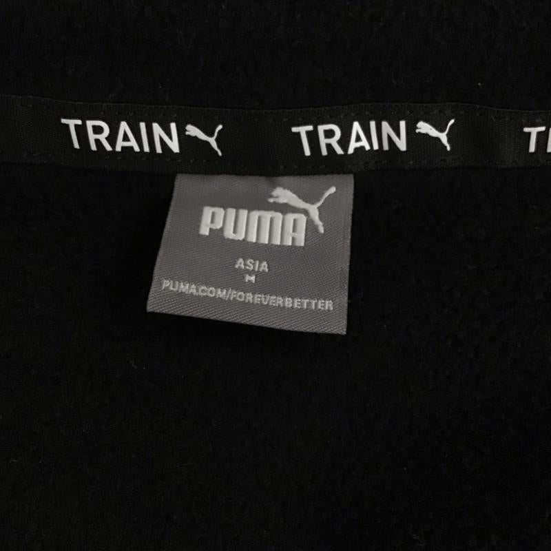プーマ PUMA パーカー 長袖 ジップアップパーカー 長袖パーカー カジュアルジャケット スポーツウェア M ロゴ、文字 黒 / ブラック /  メンズ USED 古着 中古 10126756
