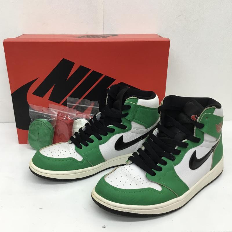 ナイキ NIKE スニーカー スニーカー DB4612-300　Nike Women s Air Jordan 1 High OG 26.5cm 無地 白 / ホワイト / X 黒 / ブラック / X 緑 / グリーン /  メンズ USED 古着 中古 10126765