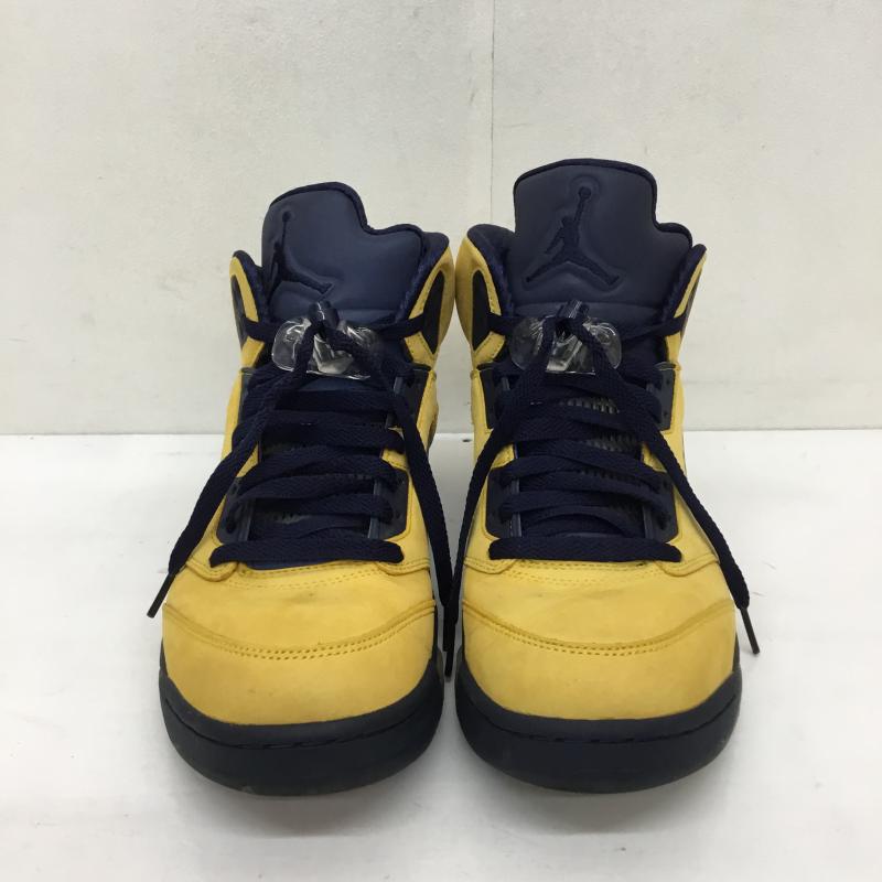 ナイキ NIKE スニーカー スニーカー CQ9541-704 AIR JORDAN 5 RETRO SE 26.5cm 無地 黄 / イエロー / X 紺 / ネイビー /  メンズ USED 古着 中古 10126766