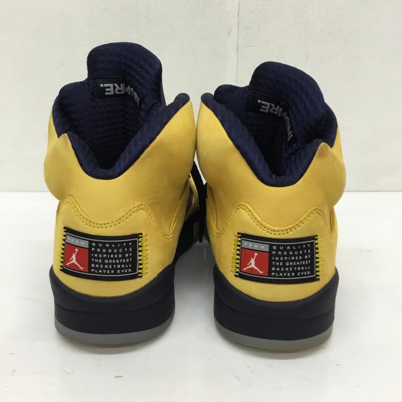 ナイキ NIKE スニーカー スニーカー CQ9541-704 AIR JORDAN 5 RETRO SE 26.5cm 無地 黄 / イエロー / X 紺 / ネイビー /  メンズ USED 古着 中古 10126766