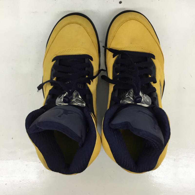 ナイキ NIKE スニーカー スニーカー CQ9541-704 AIR JORDAN 5 RETRO SE 26.5cm 無地 黄 / イエロー / X 紺 / ネイビー /  メンズ USED 古着 中古 10126766