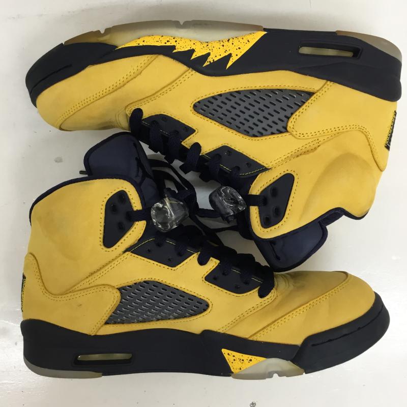 ナイキ NIKE スニーカー スニーカー CQ9541-704 AIR JORDAN 5 RETRO SE 26.5cm 無地 黄 / イエロー / X 紺 / ネイビー /  メンズ USED 古着 中古 10126766