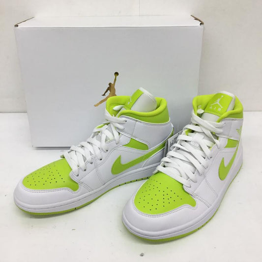 ナイキ NIKE スニーカー スニーカー BQ6472-131 WMNS AIR JORDAN 1 MID 27.5cm 無地 白 / ホワイト / X 黄緑 / イエローグリーン /  メンズ USED 古着 中古 10126773