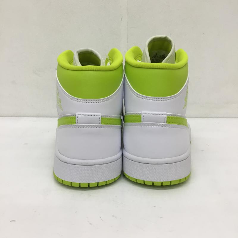 ナイキ NIKE スニーカー スニーカー BQ6472-131 WMNS AIR JORDAN 1 MID 27.5cm 無地 白 / ホワイト / X 黄緑 / イエローグリーン /  メンズ USED 古着 中古 10126773