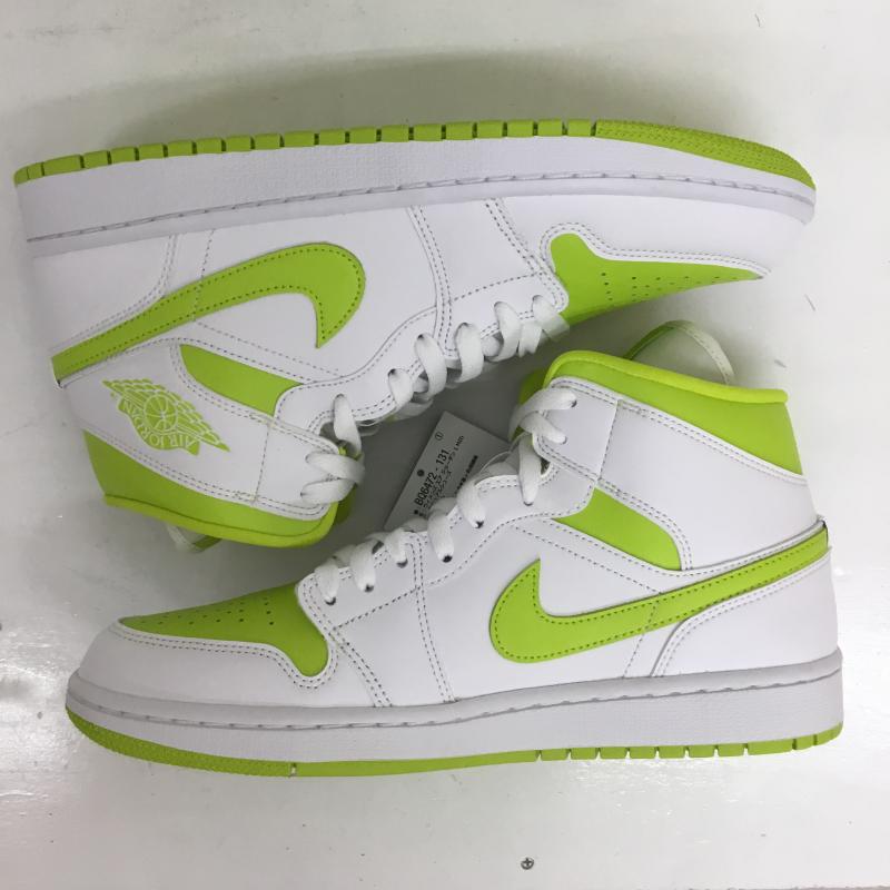 ナイキ NIKE スニーカー スニーカー BQ6472-131 WMNS AIR JORDAN 1 MID 27.5cm 無地 白 / ホワイト / X 黄緑 / イエローグリーン /  メンズ USED 古着 中古 10126773