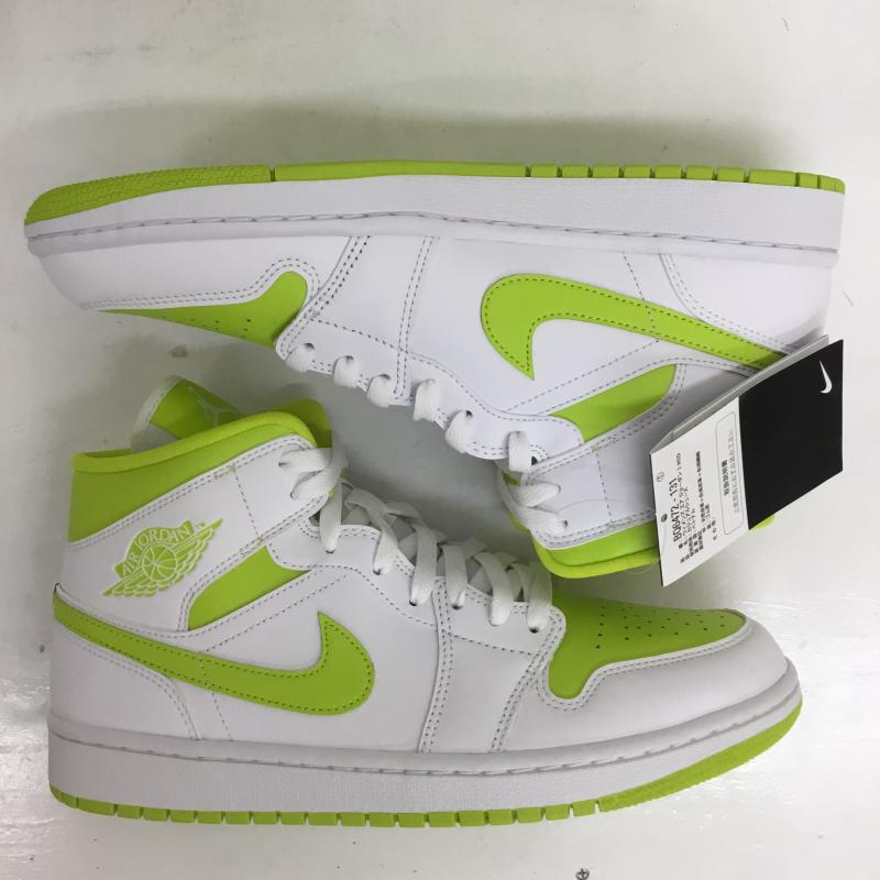 ナイキ NIKE スニーカー スニーカー BQ6472-131 WMNS AIR JORDAN 1 MID 27.5cm 無地 白 / ホワイト / X 黄緑 / イエローグリーン /  メンズ USED 古着 中古 10126773