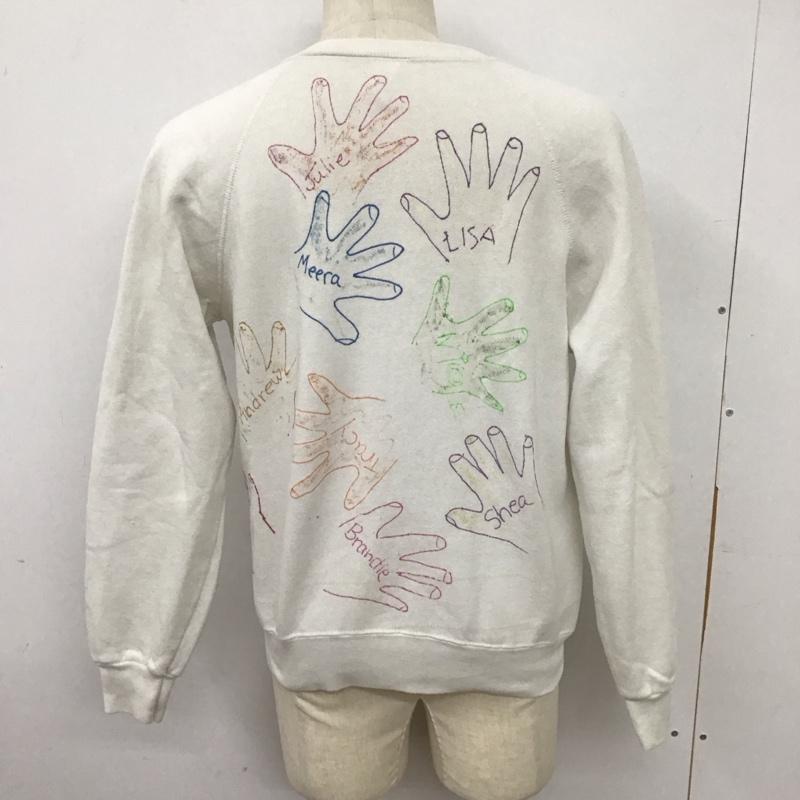 古着 USED トレーナー 長袖 長袖トレーナー スウェット クルーネック プルオーバー 古着 80s 90s usa製 L プリント 白 / ホワイト /  メンズ USED 古着 中古 10126781