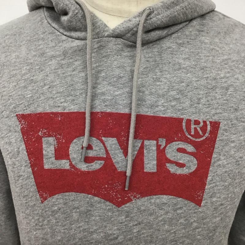 リーバイス Levi s パーカー 長袖 長袖パーカー プルオーバーパーカー スウェット S ロゴ、文字 灰 / グレー /  メンズ USED 古着 中古 10126783
