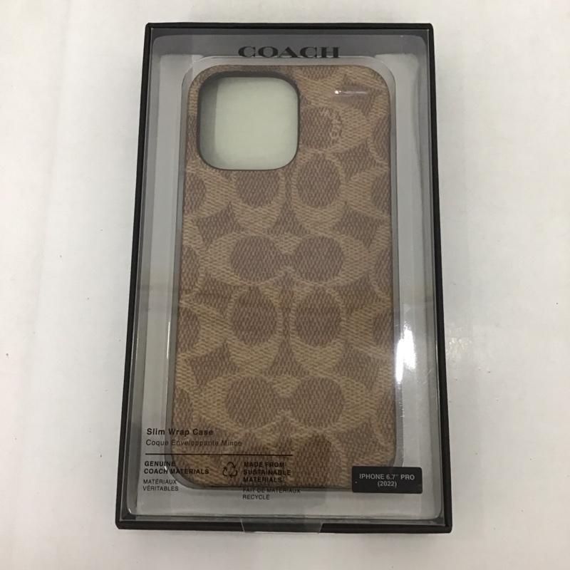 コーチ COACH ファッション小物 ファッション小物 CIPH-124-SCTAN Slim Wrap Case iPhoneケース iPhone 14 Pro Max プリント 茶 / ブラウン /  レディース USED 古着 中古 10126792