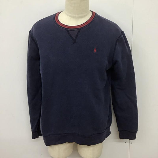 ポロラルフローレン POLO RALPH LAUREN トレーナー 長袖 長袖トレーナー スウェット クルーネック プルオーバー XL ロゴ、文字 紺 / ネイビー /  メンズ USED 古着 中古 10126795