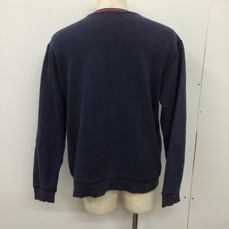 ポロラルフローレン POLO RALPH LAUREN トレーナー 長袖 長袖トレーナー スウェット クルーネック プルオーバー XL ロゴ、文字 紺 / ネイビー /  メンズ USED 古着 中古 10126795