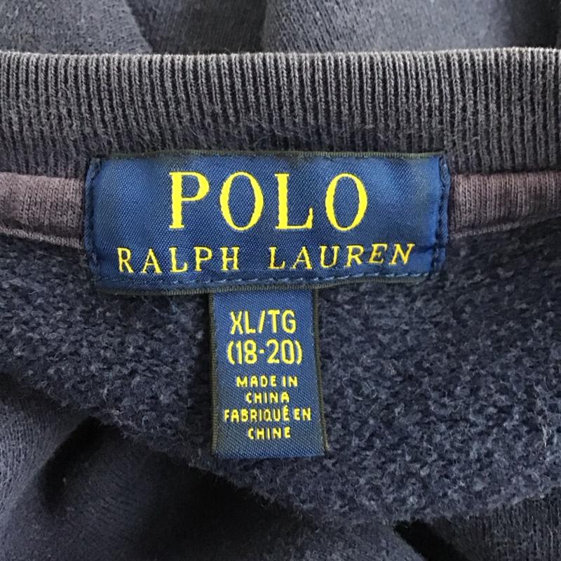 ポロラルフローレン POLO RALPH LAUREN トレーナー 長袖 長袖トレーナー スウェット クルーネック プルオーバー XL ロゴ、文字 紺 / ネイビー /  メンズ USED 古着 中古 10126795