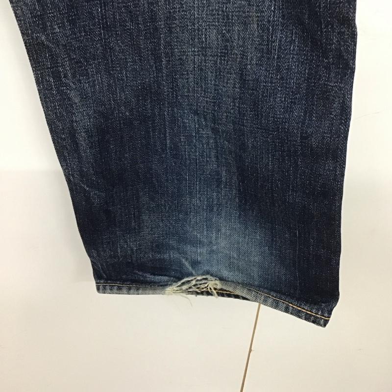 エヴィス EVISU パンツ デニム、ジーンズ デニムパンツ ワイドパンツ カジュアルパンツ 34 ダメージ加工 インディゴ / インディゴ /  メンズ USED 古着 中古 10126830