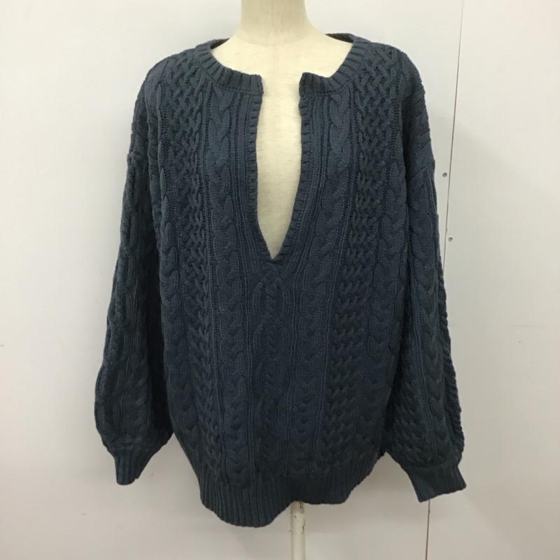 ページボーイ PAGEBOY ニット、セーター 長袖 長袖ニットカットソー Vネック セーター FREE  青 / ブルー /  レディース USED 古着 中古 10126845