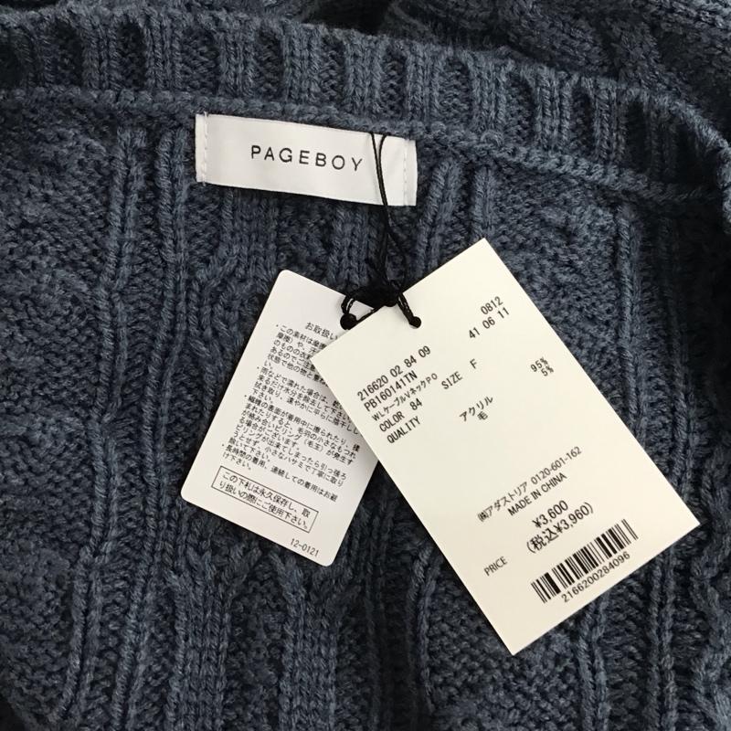 ページボーイ PAGEBOY ニット、セーター 長袖 長袖ニットカットソー Vネック セーター FREE  青 / ブルー /  レディース USED 古着 中古 10126845