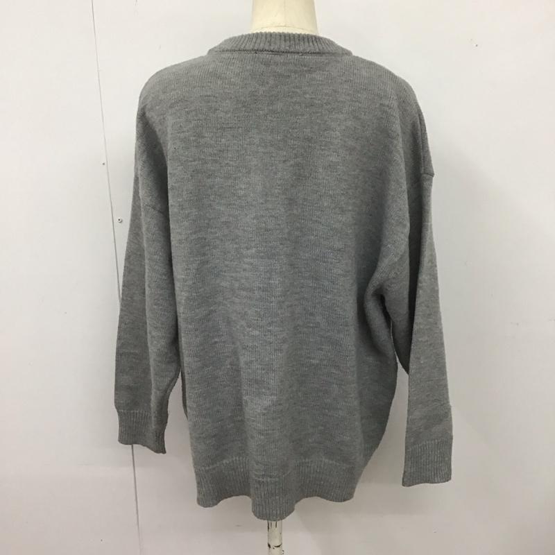 フリークスストア FREAK S STORE ニット、セーター 長袖 長袖ニットカットソー クルーネック セーター M プリント 灰 / グレー /  レディース USED 古着 中古 10126847