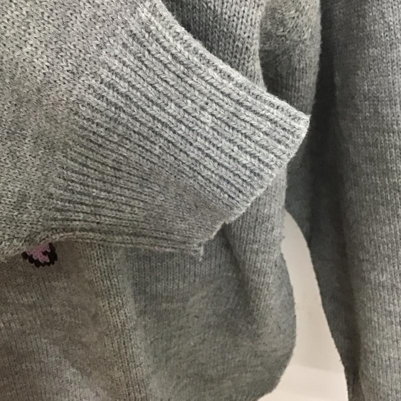 フリークスストア FREAK S STORE ニット、セーター 長袖 長袖ニットカットソー クルーネック セーター M プリント 灰 / グレー /  レディース USED 古着 中古 10126847