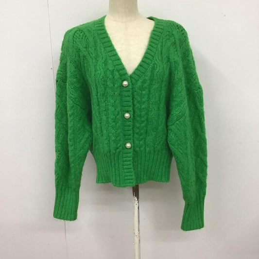 ザラ ZARA カーディガン 長袖 長袖カーディガン 前ボタン ニットカーディガン L 無地 緑 / グリーン /  レディース USED 古着 中古 10126853