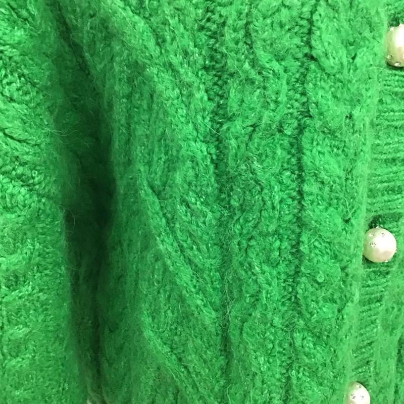 ザラ ZARA カーディガン 長袖 長袖カーディガン 前ボタン ニットカーディガン L 無地 緑 / グリーン /  レディース USED 古着 中古 10126853