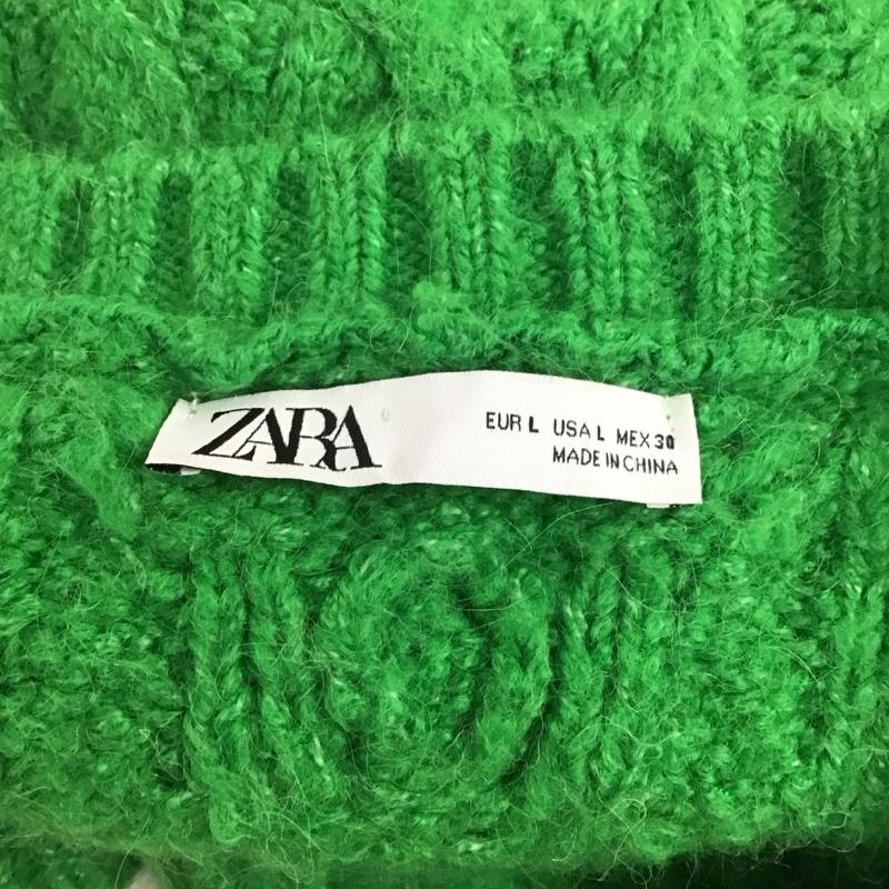 ザラ ZARA カーディガン 長袖 長袖カーディガン 前ボタン ニットカーディガン L 無地 緑 / グリーン /  レディース USED 古着 中古 10126853