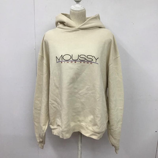 マウジー MOUSSY パーカー 長袖 010cas90-5870 プルパーカー 長袖パーカー FREE ロゴ、文字 ベージュ / ベージュ /  レディース USED 古着 中古 10126856
