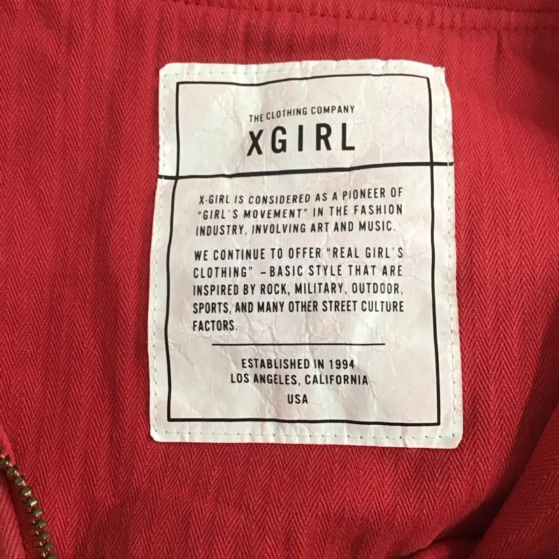 エックスガール X-girl ジャケット、上着 ジャケット、ブレザー ジップアップ 1 ロゴ、文字 赤 / レッド /  レディース USED 古着 中古 10126859