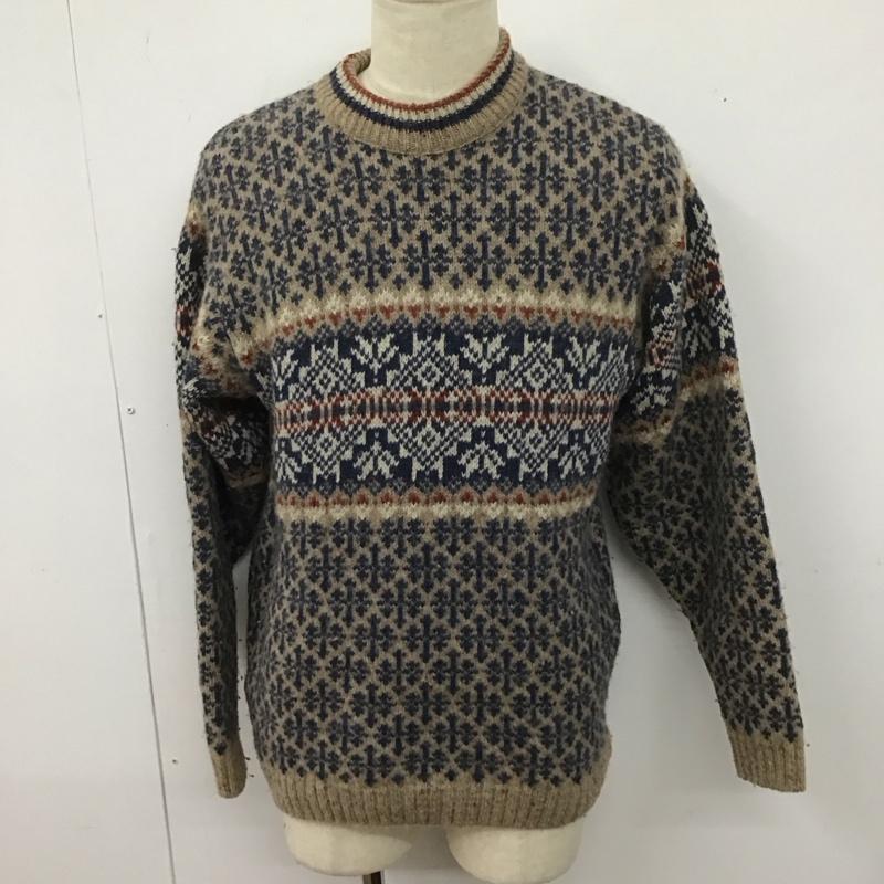 古着 USED ニット、セーター 長袖 長袖ニットカットソー クルーネック セーター S 総柄 マルチカラー / マルチカラー /  メンズ USED 古着 中古 10126864