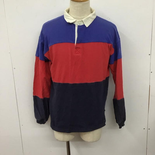 古着 USED カットソー 長袖 長袖カットソー 長袖ポロシャツ カラーシャツ M ボーダー柄 青 / ブルー / X 赤 / レッド / X 紺 / ネイビー /  メンズ USED 古着 中古 10126865