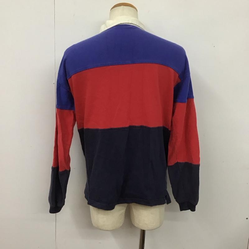 古着 USED カットソー 長袖 長袖カットソー 長袖ポロシャツ カラーシャツ M ボーダー柄 青 / ブルー / X 赤 / レッド / X 紺 / ネイビー /  メンズ USED 古着 中古 10126865