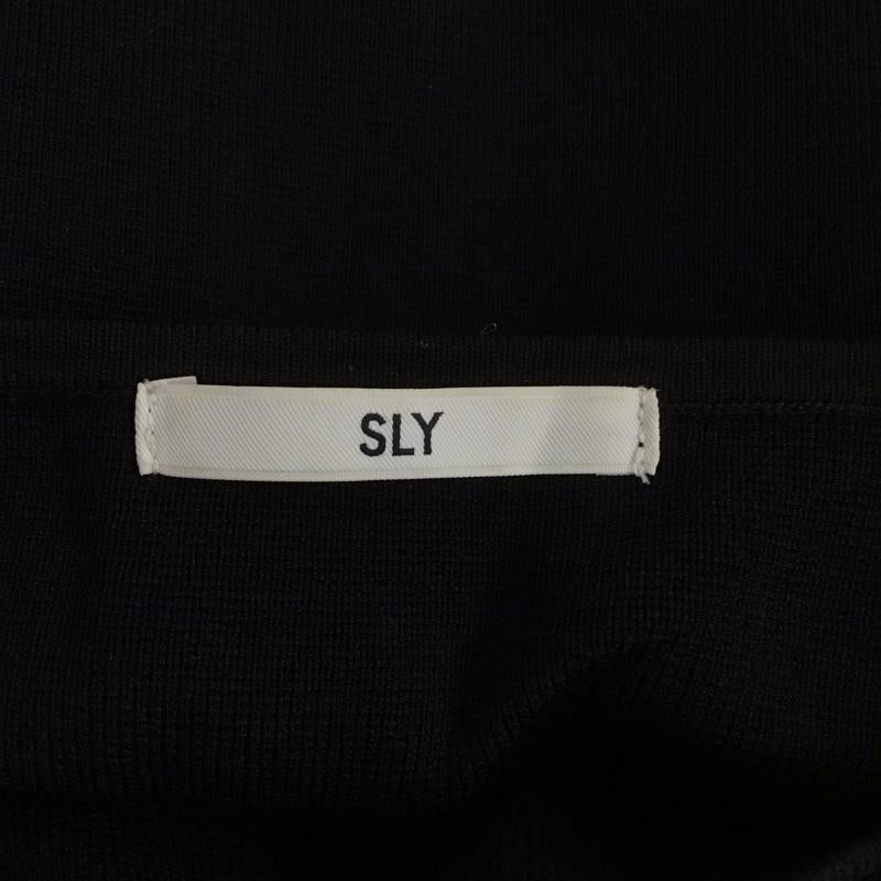 スライ SLY ワンピース ひざ丈スカート 030esh73-4660 半袖ワンピース 前開ロングワンピース ワイドネック 1 無地 黒 / ブラック /  レディース USED 古着 中古 10126870