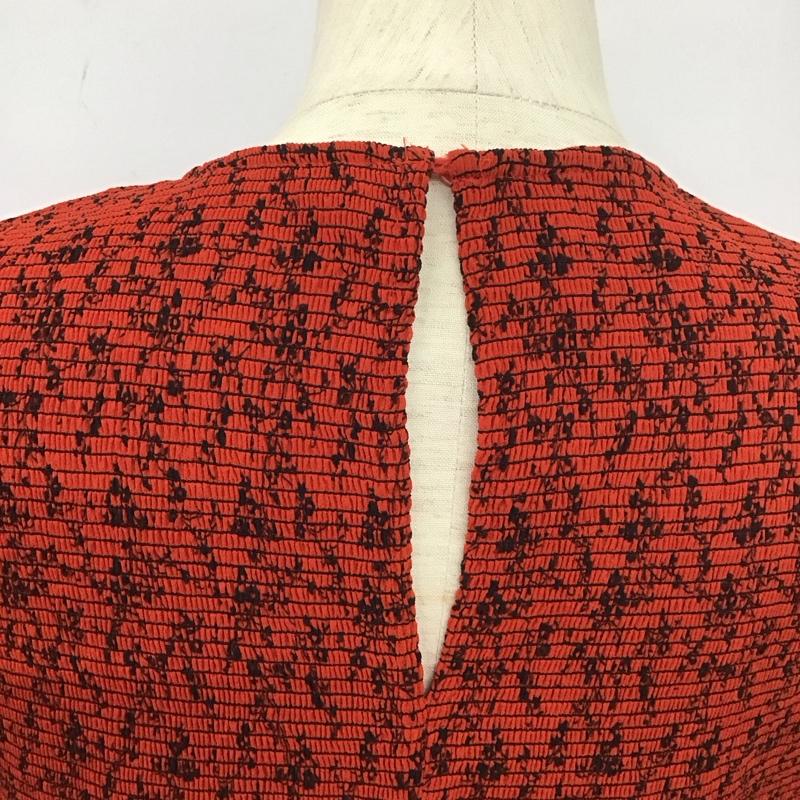 ザラ ZARA ワンピース ロングスカート 半袖ロングワンピース フレアスカート ウエスト切り替え L プリント 赤 / レッド /  レディース USED 古着 中古 10126875