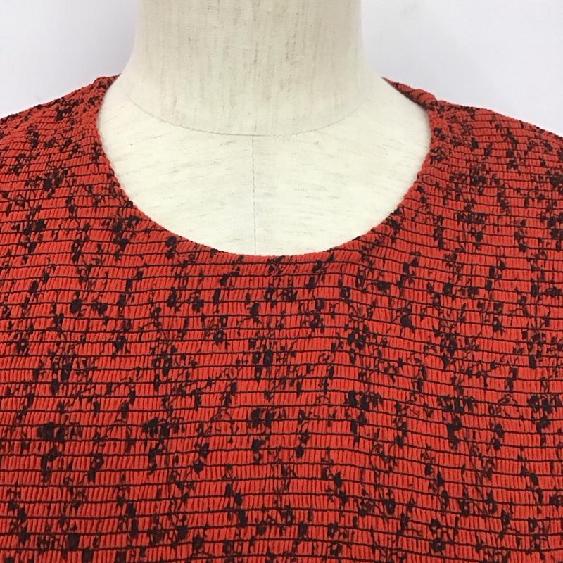 ザラ ZARA ワンピース ロングスカート 半袖ロングワンピース フレアスカート ウエスト切り替え L プリント 赤 / レッド /  レディース USED 古着 中古 10126875