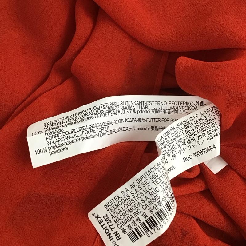ザラ ZARA ワンピース ロングスカート 半袖ロングワンピース フレアスカート ウエスト切り替え L プリント 赤 / レッド /  レディース USED 古着 中古 10126875