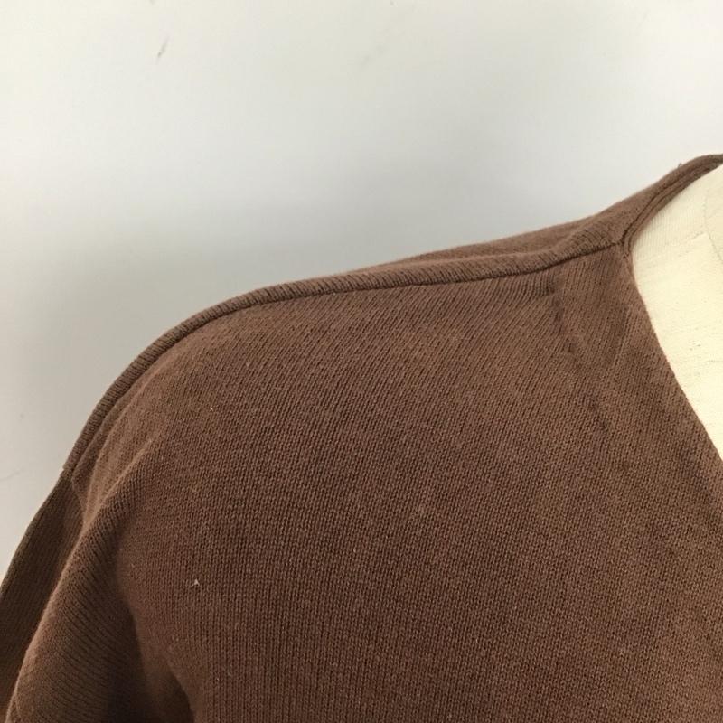 ケービーエフ KBF カットソー 長袖 長袖カットソー 無地カットソー Vネック 前開き 無地 茶 / ブラウン /  レディース USED 古着 中古 10126878
