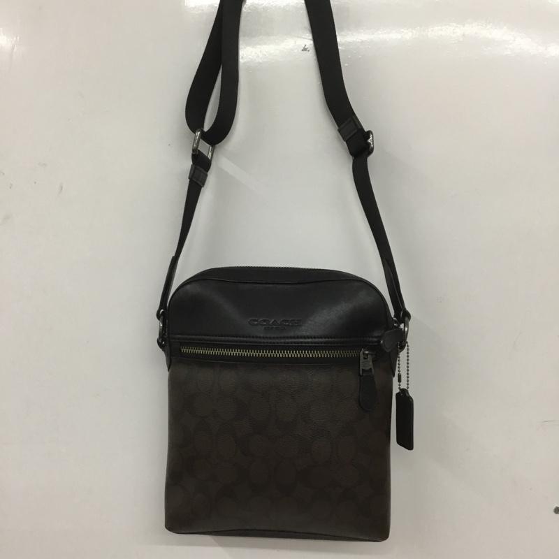 コーチ COACH ショルダーバッグ ショルダーバッグ F73336 シグネチャー ロゴ、文字 黒 / ブラック / X 茶 / ブラウン /  メンズ USED 古着 中古 10126902