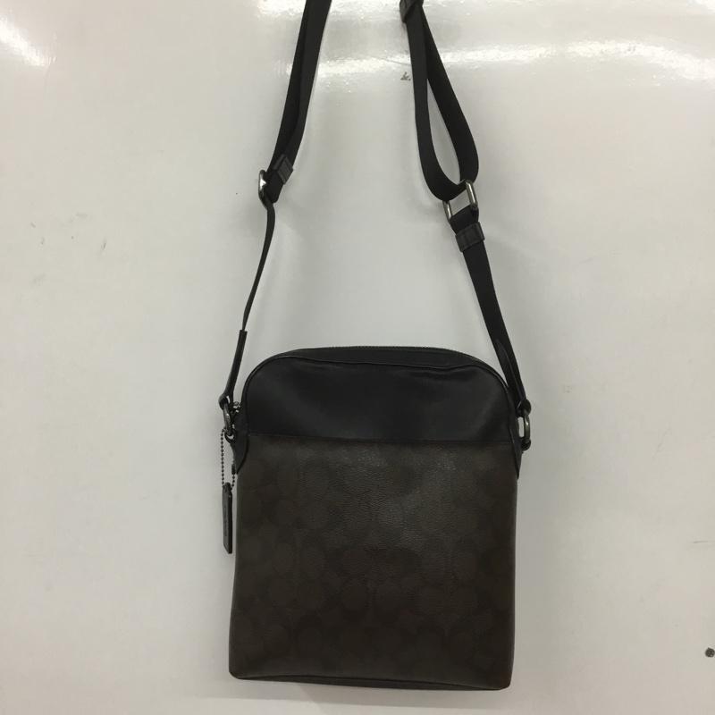 コーチ COACH ショルダーバッグ ショルダーバッグ F73336 シグネチャー ロゴ、文字 黒 / ブラック / X 茶 / ブラウン /  メンズ USED 古着 中古 10126902