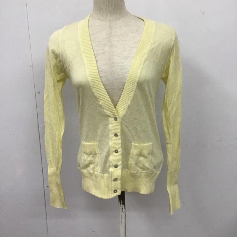 ザラ ZARA カーディガン 長袖 長袖カーディガン 前ボタン ニットカーディガン L  黄 / イエロー /  レディース USED 古着 中古 10126903