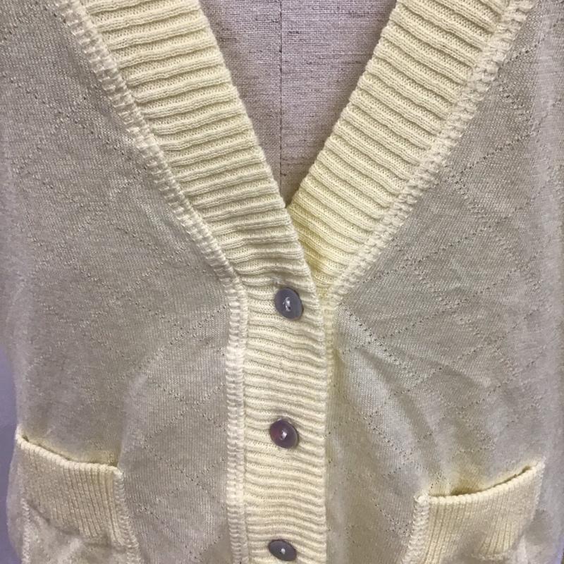 ザラ ZARA カーディガン 長袖 長袖カーディガン 前ボタン ニットカーディガン L  黄 / イエロー /  レディース USED 古着 中古 10126903
