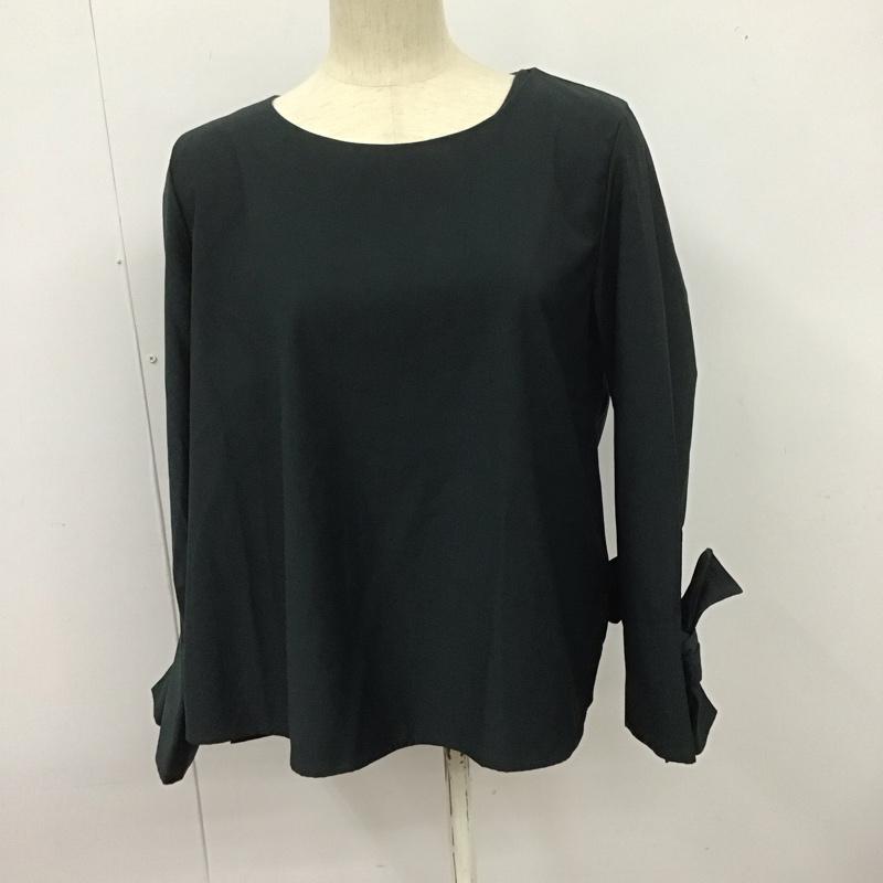 ナチュラルビューティーベーシック NATURAL BEAUTY BASIC カットソー 長袖 長袖カットソー 無地カットソー クルーネック M 無地 黒 / ブラック /  レディース USED 古着 中古 10126908