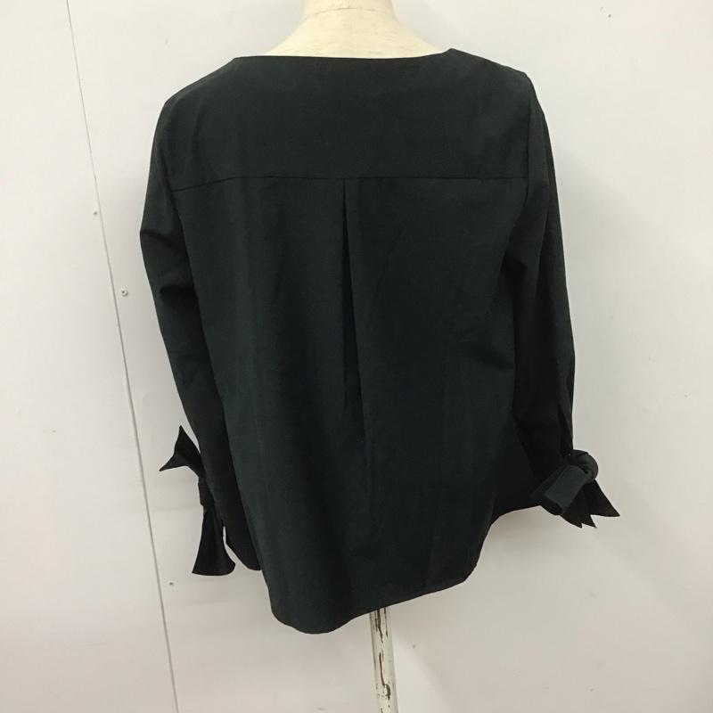 ナチュラルビューティーベーシック NATURAL BEAUTY BASIC カットソー 長袖 長袖カットソー 無地カットソー クルーネック M 無地 黒 / ブラック /  レディース USED 古着 中古 10126908