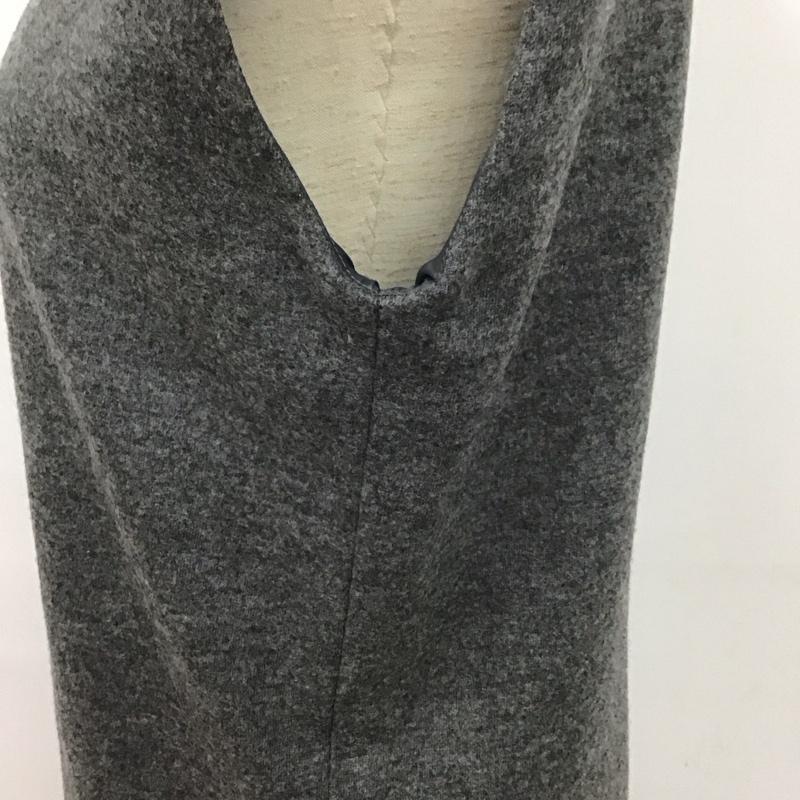 ミッシェル・クラン MICHEL KLEIN ワンピース ひざ丈スカート ノースリーブワンピース ロングスカート タイトスカート 38 無地 灰 / グレー / X 黒 / ブラック /  レディース USED 古着 中古 10126909