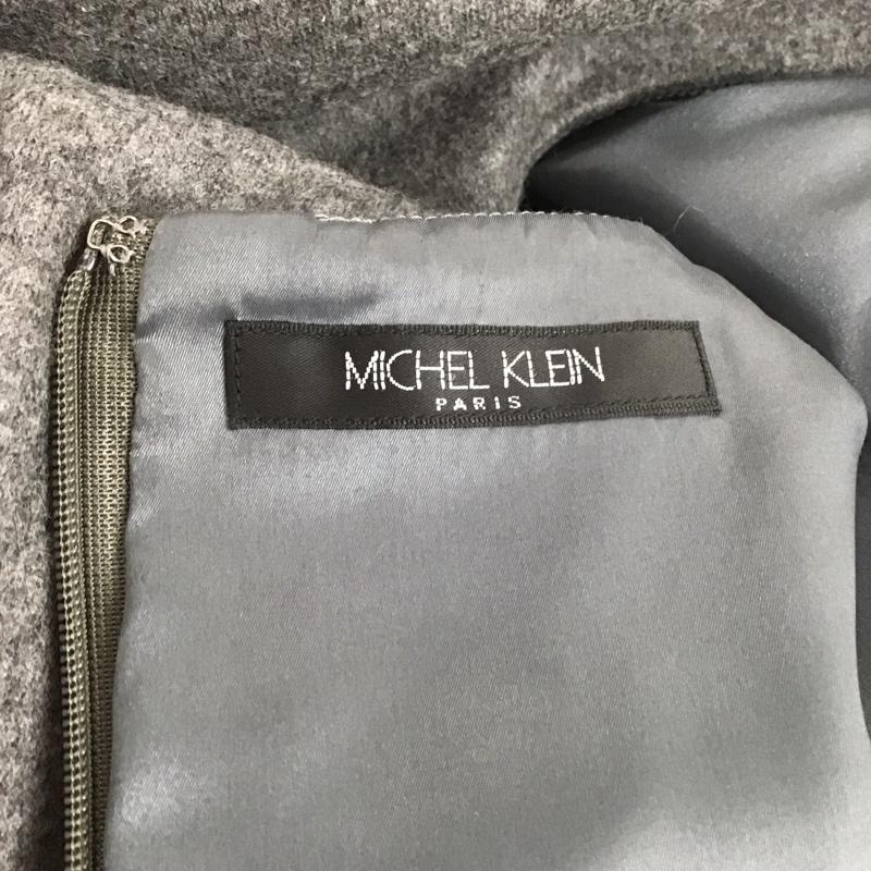 ミッシェル・クラン MICHEL KLEIN ワンピース ひざ丈スカート ノースリーブワンピース ロングスカート タイトスカート 38 無地 灰 / グレー / X 黒 / ブラック /  レディース USED 古着 中古 10126909