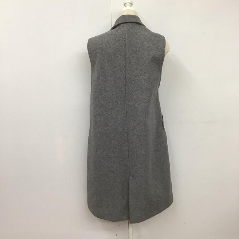 ザラ ZARA ベスト ベスト ロングベスト ノースリーブ バックスリット S 無地 灰 / グレー /  レディース USED 古着 中古 10126911