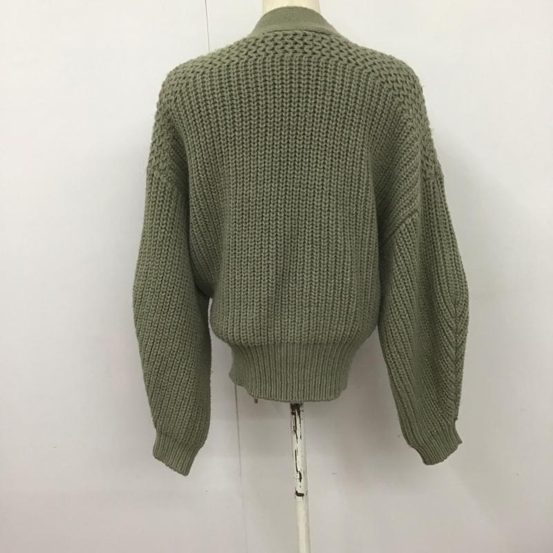 ザラ ZARA カーディガン 長袖 長袖カーディガン ニットカーデガン 前開き L 無地 カーキ / カーキ /  レディース USED 古着 中古 10126912
