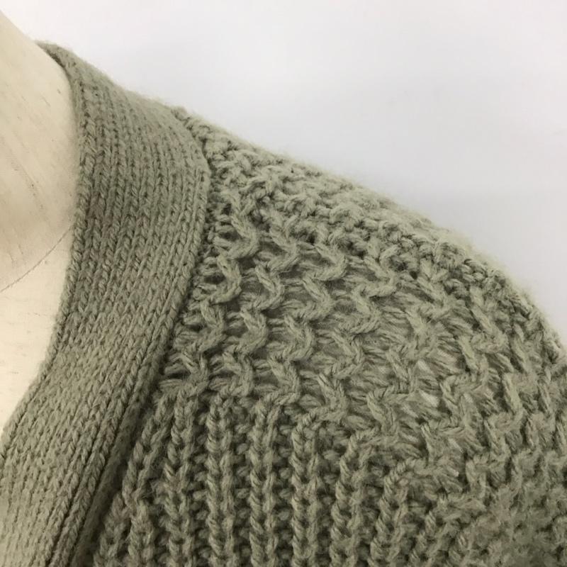 ザラ ZARA カーディガン 長袖 長袖カーディガン ニットカーデガン 前開き L 無地 カーキ / カーキ /  レディース USED 古着 中古 10126912