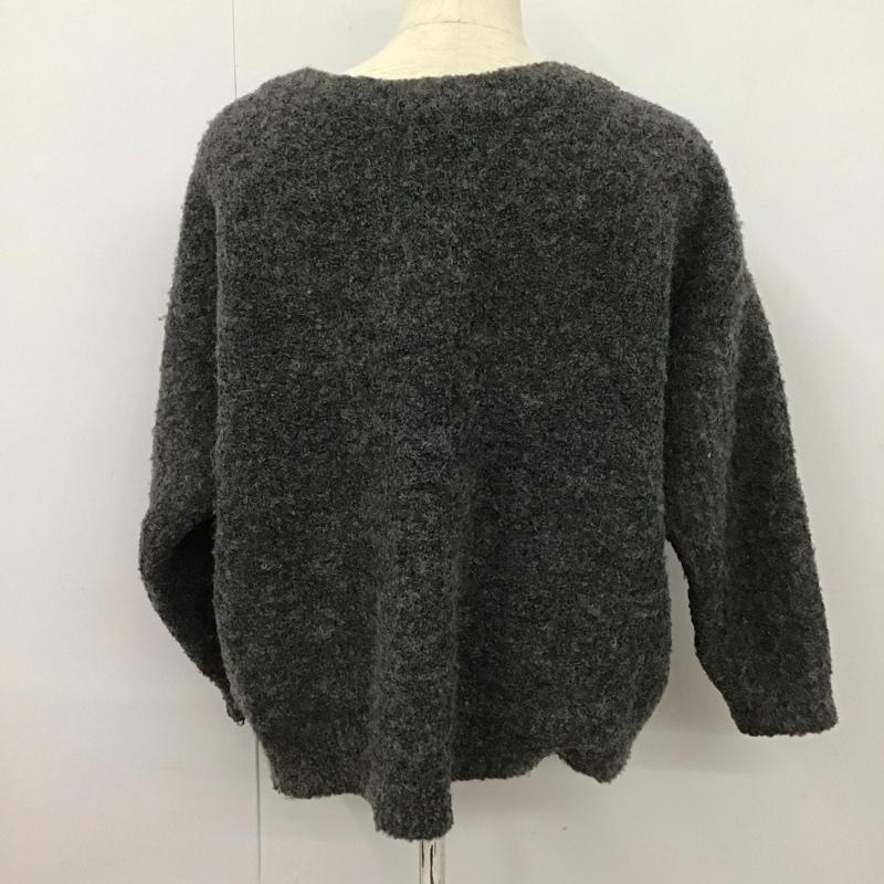 スタディオクリップ studio CLIP ニット、セーター 長袖 長袖ニットカットソー クルーネック セーター L 刺繍 灰 / グレー /  レディース USED 古着 中古 10126914