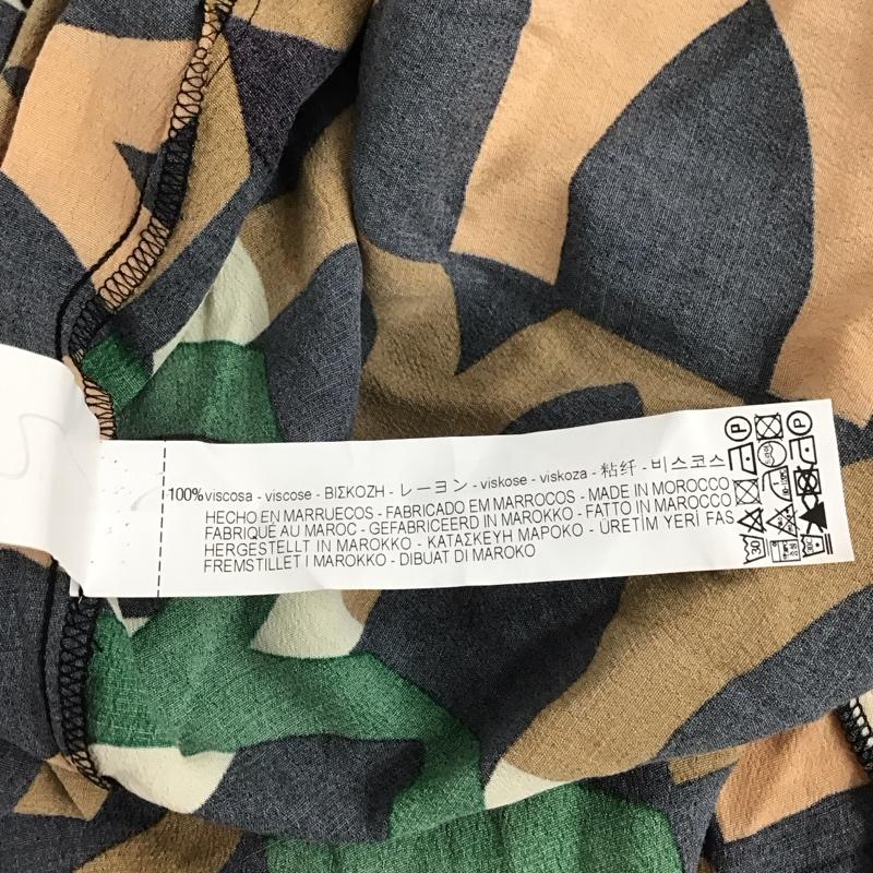 ザラ ZARA ワンピース ひざ丈スカート 半袖ワンピース ロングワンピース シャツワンピース Vネック S プリント マルチカラー / マルチカラー /  レディース USED 古着 中古 10126916